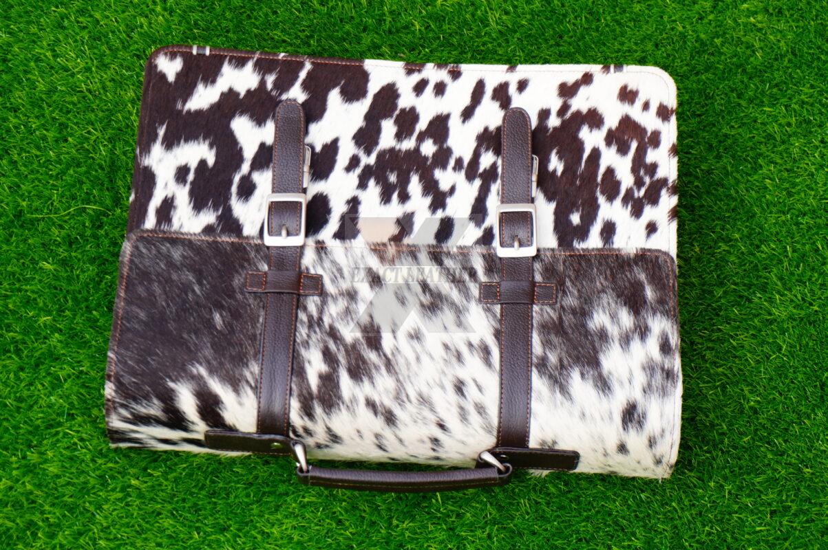 natural hair on cowhide laptop office briefcase bags