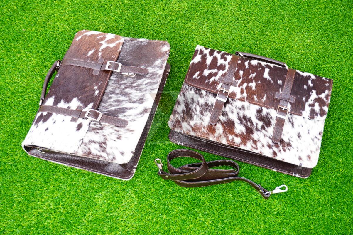 natural hair on cowhide laptop office briefcase bags by exact leather