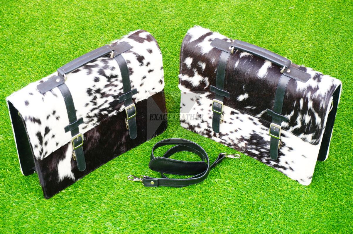 natural hair on cowhide laptop office briefcase bags by exact leather