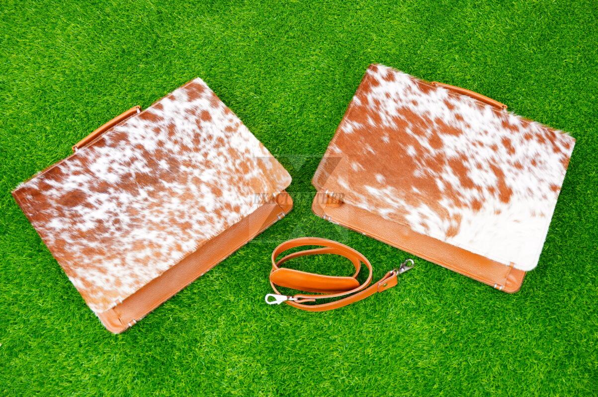 natural hair on cowhide laptop office briefcase bags by exact leather