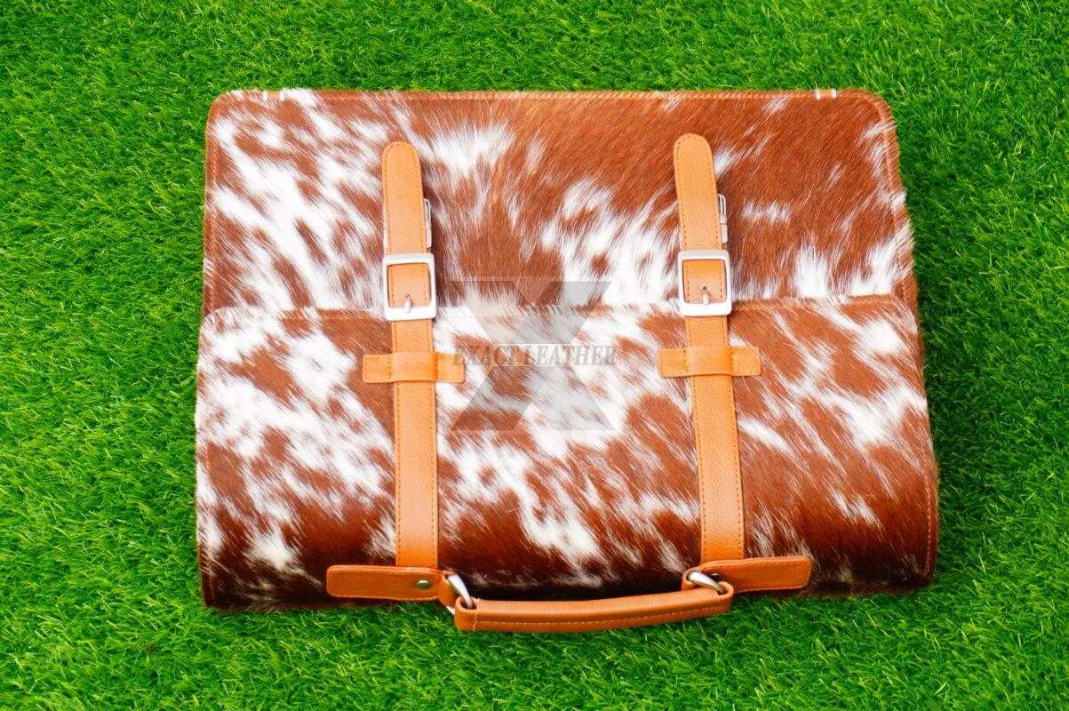 natural hair on cowhide laptop office briefcase bags by exact leather